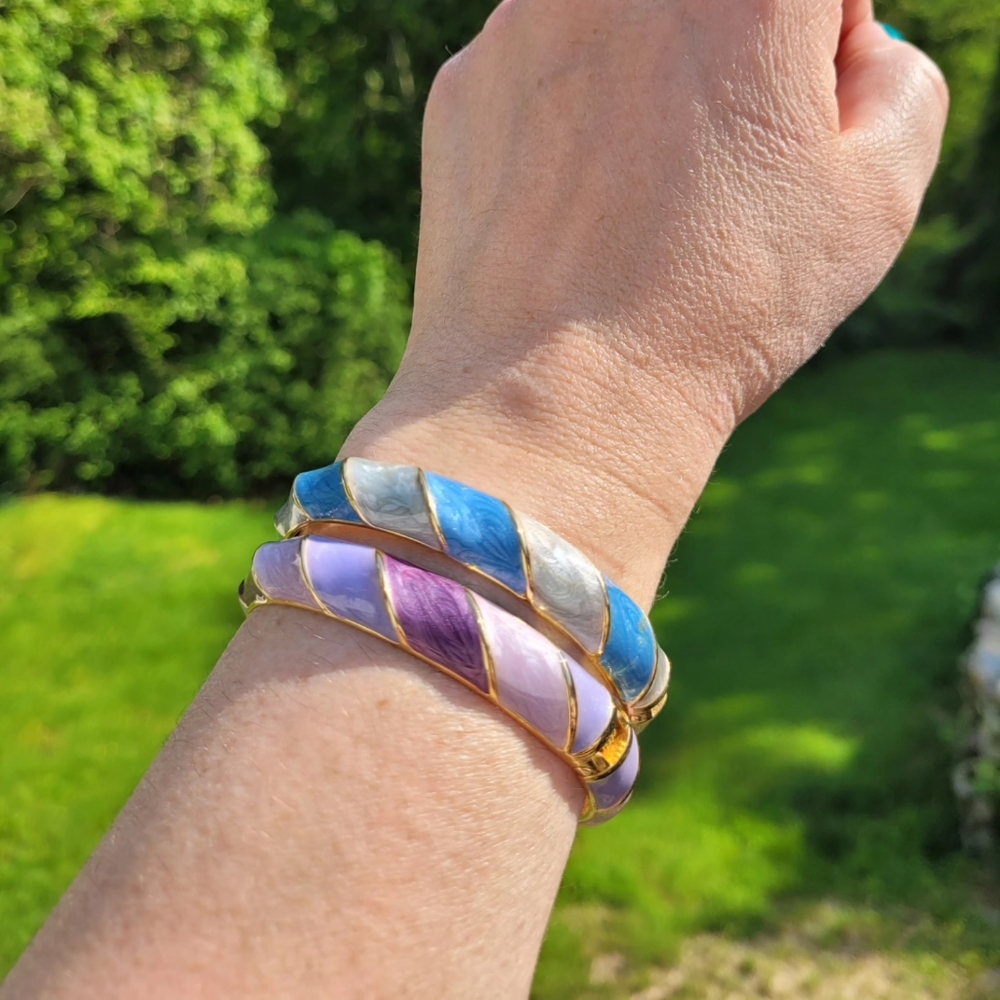 Enamel clamper bracelets